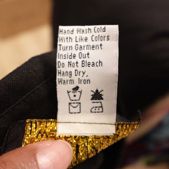 Bob Mackie Women's M Jacket Wearable Art Black Multicolor Squares Linen Blend - Picture 8 of 9